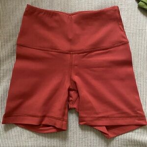 Women's Burnt Orange High-Waisted Biker Shorts